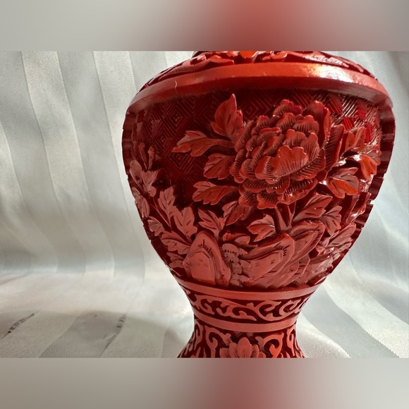 Vintage Cinnabar Blue Enamel Brass Vase. Approximate height 6.5” - Picture 7 of 8